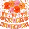 Greentek; Pink & Orange Thanksgiving Birthday Party Decorations, Groovy Pumpkin Happy Birthday Banner, Fall Harvest Garland & Hanging Party Decor Set; Category:Banners; Image:2